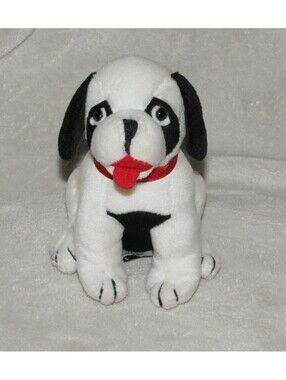 Bestever Stuffed Plush Little Big Dogs Baby Toy Rattle Black White Red 5.5"
